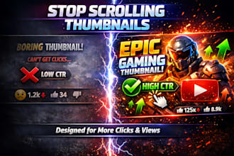 design high CTR gaming youtube thumbnails