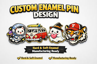 design custom enamel pin, lapel pin, and badge design in 24 hours