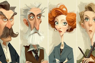 draw artistic cartoon caricatures