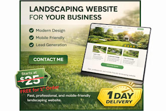 build lawncare landscaping website in 24 hrs with booking, gallery, contact form