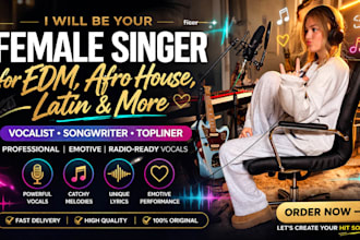 your female singer for edm singer afro house latin song vocalist songwriter