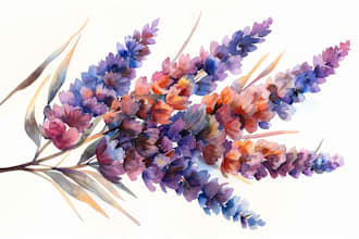 draw a set of watercolor illustrations, themed clip art