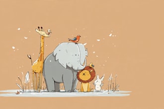 create cartoon animals illustration