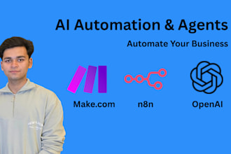 build custom ai agents,automation workflows with make or n8n