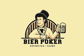 design professional beer poker logo for you