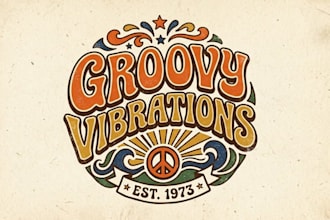 do professional 70s vintage retro logo or outdoor t shirt