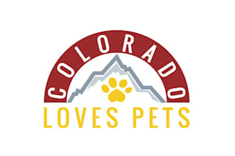 design modern colorado loves pets logo
