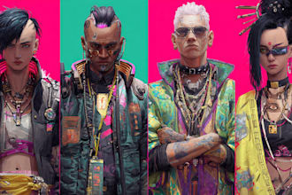 make a cyberpunk character art
