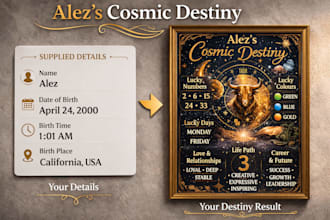 create a personalized astrology destiny chart using your birth details