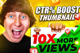 design viral youtube thumbnail with high ctr in mrbeast style