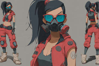 design cyberpunk character, original character design