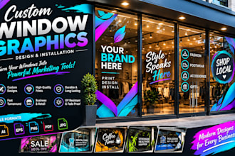 design professional storefront window graphics, vinyl decals, and sticker