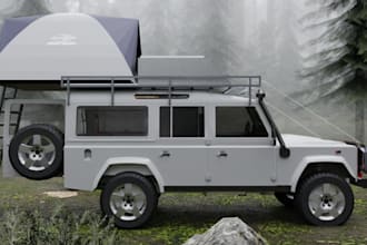 design and model 3d car home, 3d truck home, 3d carvan, 3d container house,motor