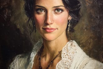 make artistic oil painting on oil canvas