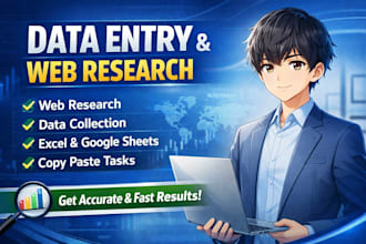 do data entry, copy paste, excel data entry and web research