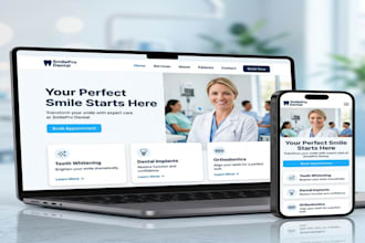 create a modern, professional website for dental clinics