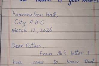 write neat handwritten letters, stories, applications and assignments