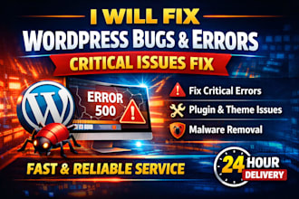 fix wordpress bugs, fix wordpress errors, critical issues fix, website coding