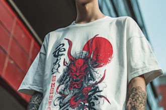 make unique tshirt design dark art japanese illustration