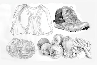 draw product or object to sketch from photo
