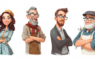 draw flat vector character illustration for anything