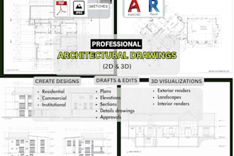 draft detailed architectural drawings in autocad