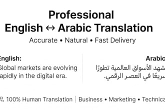 manually translate english, french, and arabic with native accuracy