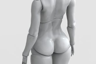 sculpt 3d doll, articulated 3d toy, 3d bjd model, ball joint doll, 3d toy design