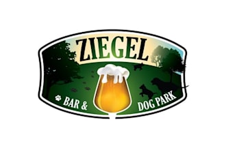 make intriguing unique logo for a bar brewery and dog park