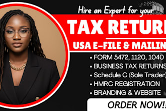 do US tax returns for individual and business 1040, 1120, 1065, llc registration
