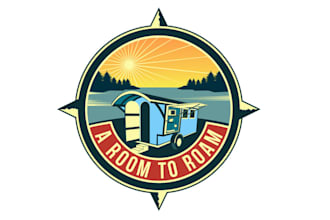 design creative classic logo for a unique camping experience