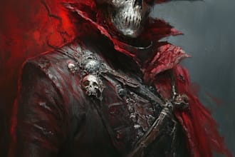draw horror character and gothic line art illustrations