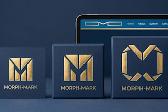 create a modern tech logo system and responsive brand identi