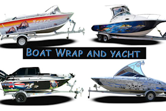 do creative boat wrap designs, jet ski, watercraft, surfboard, unique ship wrap