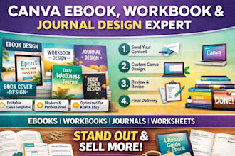 do canva ebook layout design workbook journal worksheet book cover design