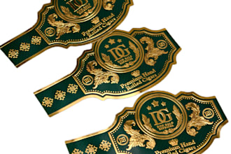 make luxury cigar band, cigar label logo and premium cigar packaging design