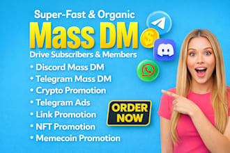 do discord mass dm, twitter, facebook, instagram, youtube, twitch and ads
