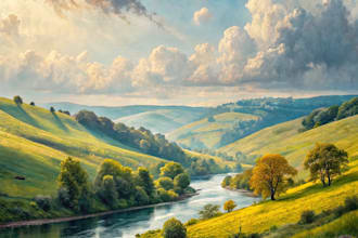 draw a watercolor landscape illustration