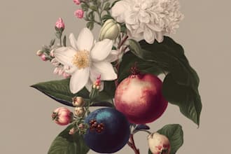 draw a custom watercolor botanical prints