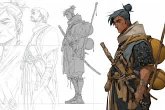 create game character artwork for you