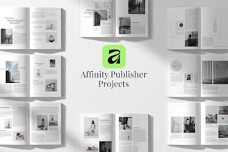 design catelog, magazine, brochure, book formatting, affinity designer publisher
