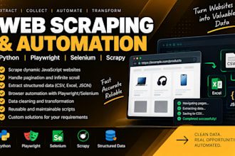 scrape dynamic websites using playwright, selenium and python