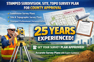 make stamped subdivision site topo survey plan for county approval
