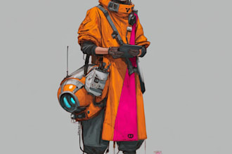 create a sci fi art and sci fi character illsutration for you