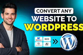 clone or migrate ai website, wix, webflow, framer website to wordpress website