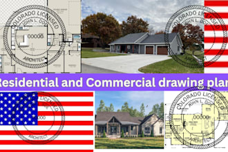 draw alabama, north and south carolina residential commercial house plan