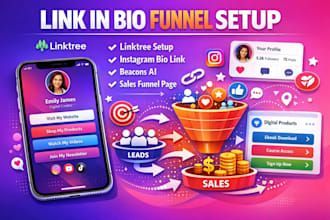 create link in bio funnel landing page linktree setup for instagram marketing