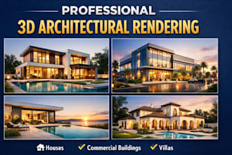 do 3d architectural exterior design and commercial building 3d house rendering