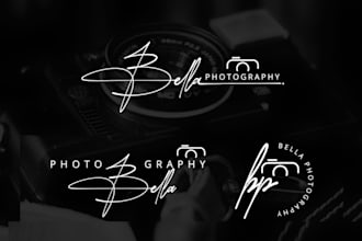 design a modern signature photography logo for photographer brand
