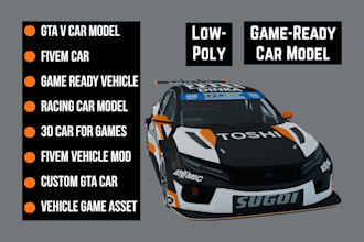 create low poly fivem and gta v car models for roleplay servers and racing games